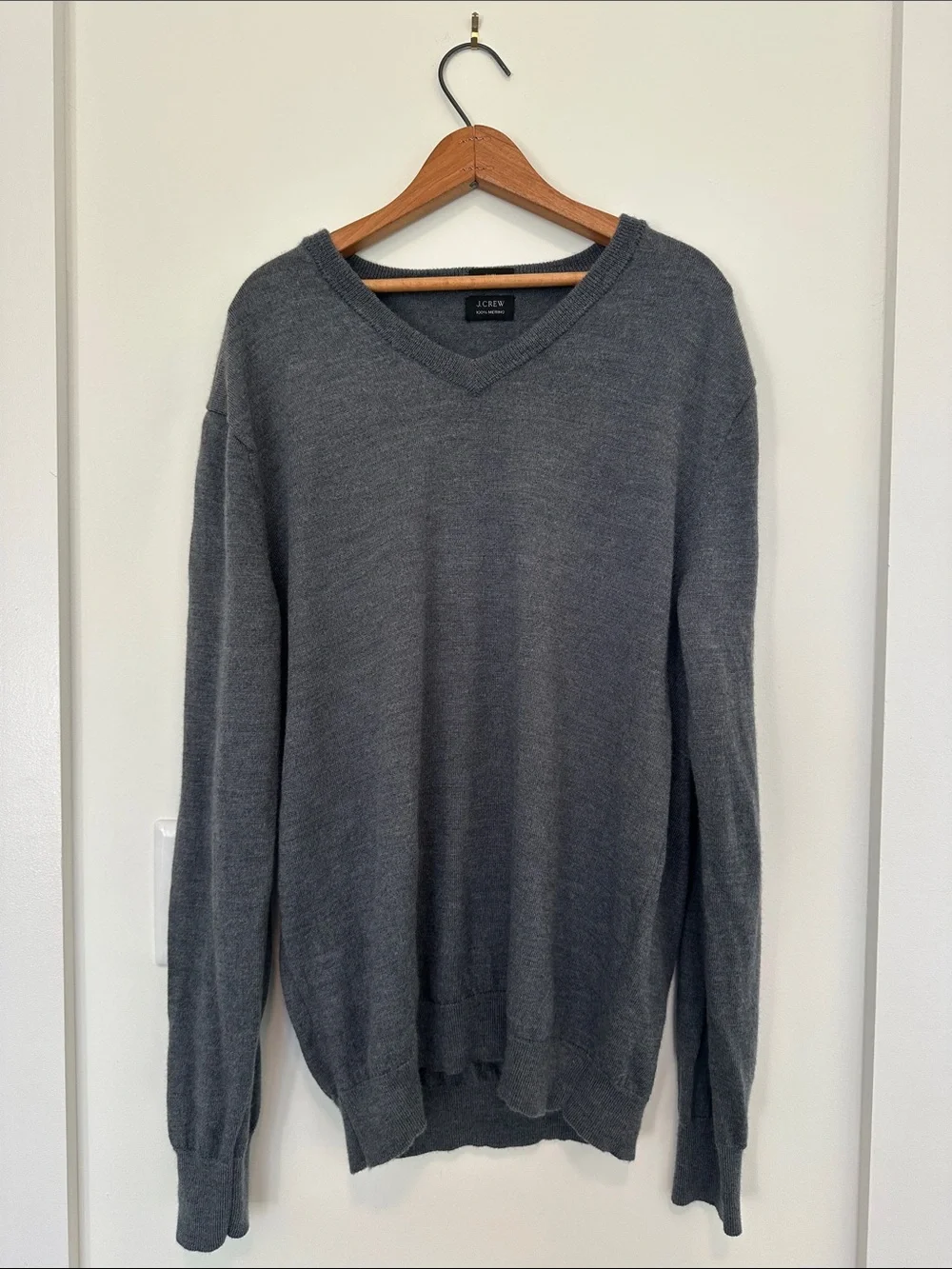 J. Crew Men's Charcoal Gray V-Neck Sweater